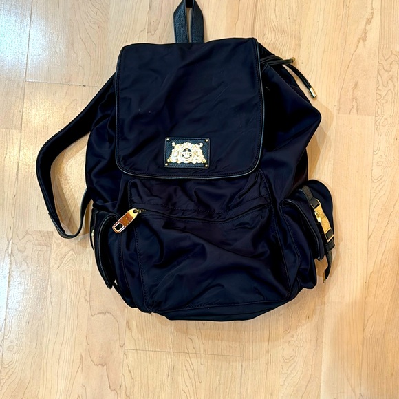 Juicy Couture Handbags - Juicy Couture Black Gold Backpack Purse Large